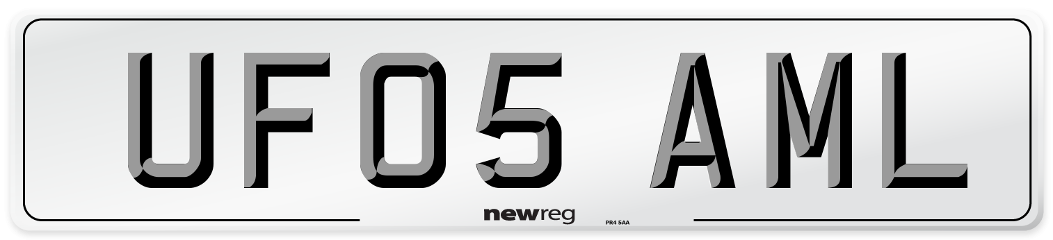 UF05 AML Number Plate from New Reg